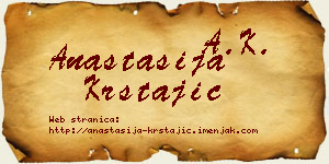 Anastasija Krstajić vizit kartica